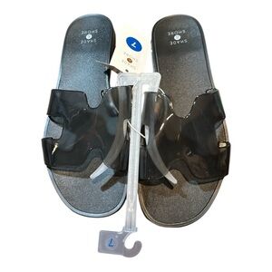 Shade & Shore Women’s Black Slide Sandals – Size 7 – NWT